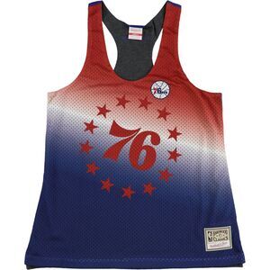 Mitchell & Ness Womens Reversible Mesh Racerback Tank Top, Multicoloured, NWT